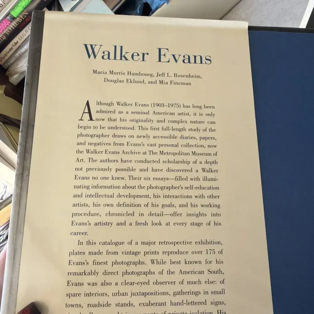 Walker Evans by Maria Morris Hambourg First 1st‎ Edition LN HC 2000